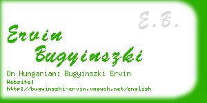 ervin bugyinszki business card